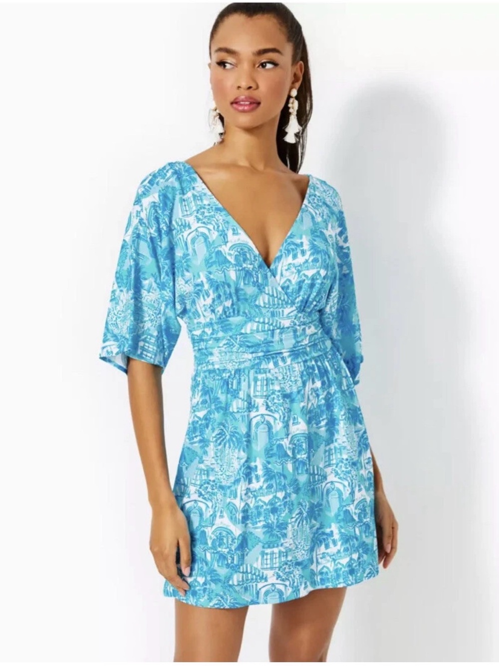 EUC Lilly Pulitzer Parigi romper, Amalfi blue sunny state of mind